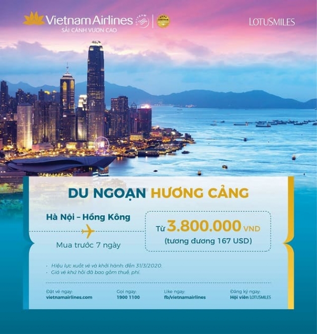 Cùng Vietnam Airlines du ngoạn Hương Cảng với ưu đãi vé khứ hồi chỉ từ 167 USD