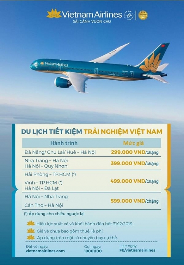 Mặc sức vi vu – chẳng lo chi phí vì có vẻ rẻ từ Vietnam Airlines