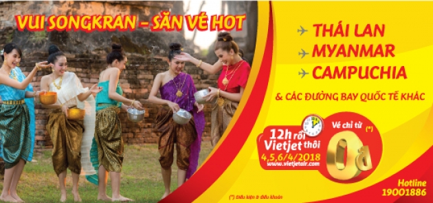 Vietjet khuyến mãi 530.000 vé máy bay quốc tế 0 đồng