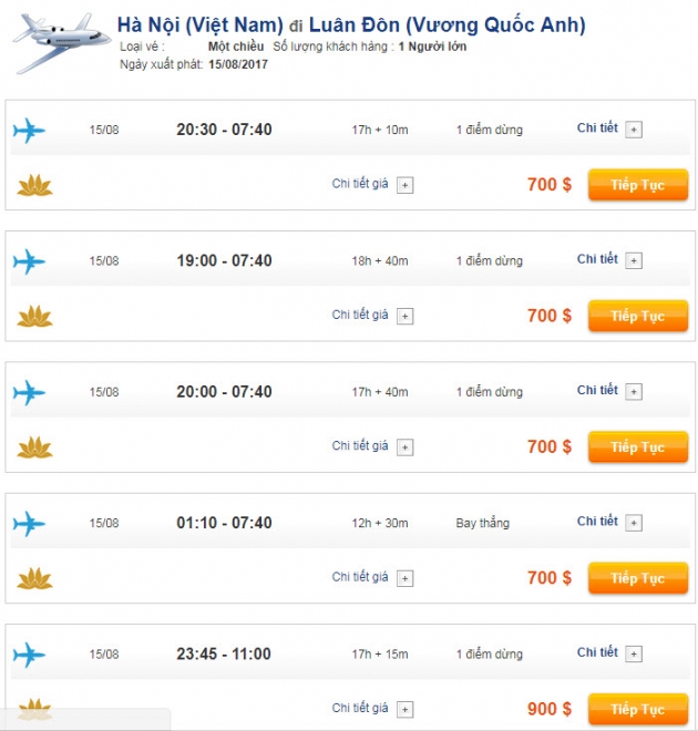 Tham khảo ngay loạt vé máy bay đi Anh giá tốt của Vietnam Airlines